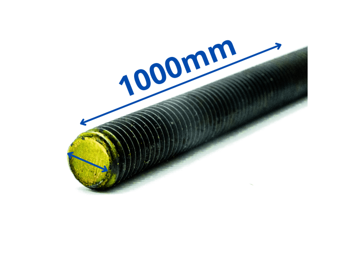 PRĘT SZPILKA GWINTOWANY M12x1000 CZARNY 8.8 DIN 976