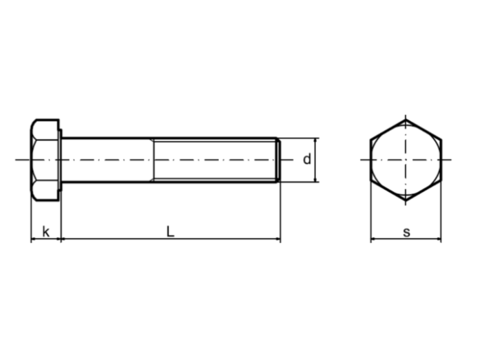 M12X140 KL.8.8 ŚRUBA DIN 931  OCYNK ŁEB 6-KĄTNY