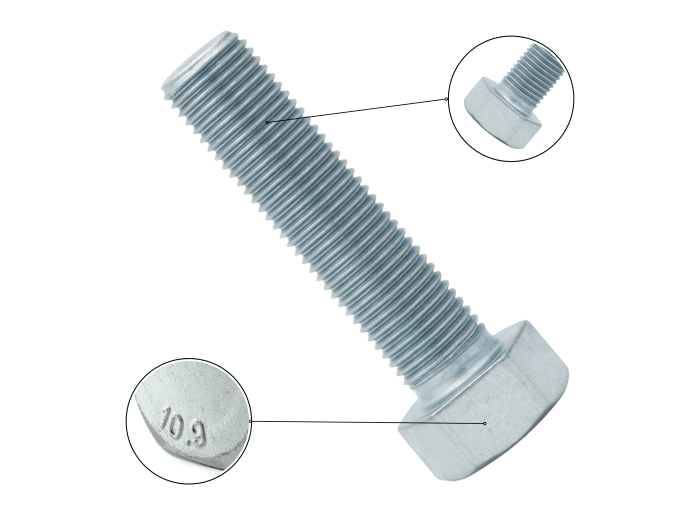 M24X80 KL.10.9 ŚRUBA UTWARDZANA DIN 933 OCYNK ŁEB 6-KĄTNY