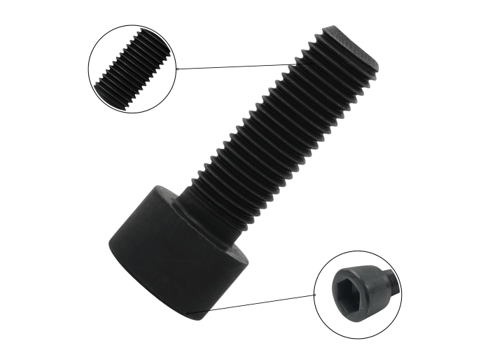 M12 X 80 KL.12.9 ŚRUBA IMBUSOWA DIN 912 CZARNA ŁEB WALCOWY PGW