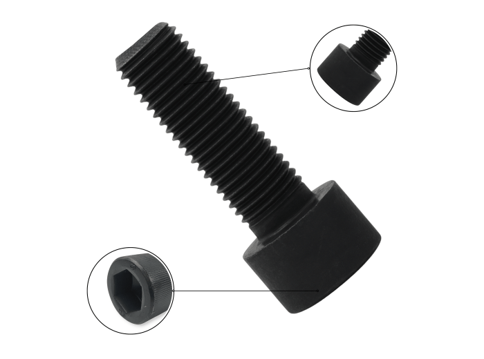 M16 X 80 KL.12.9 ŚRUBA IMBUSOWA DIN 912 CZARNA ŁEB WALCOWY PGW