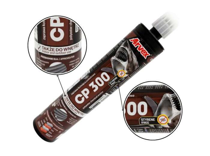 Kotwa chemiczna poliestrowa ARVEX CP 300ml do betonu +2 mieszadła