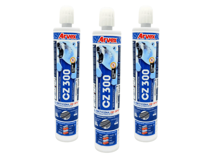 Kotwa chemiczna zimowa ARVEX CZ 300ml -20°C do betonu +2 mieszadła