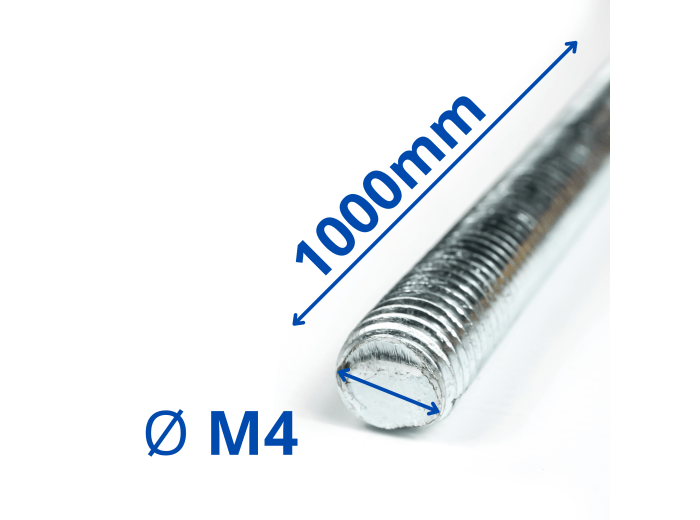 PRĘT SZPILKA GWINTOWANY M4x1000 OCYNK 4.8 DIN 976