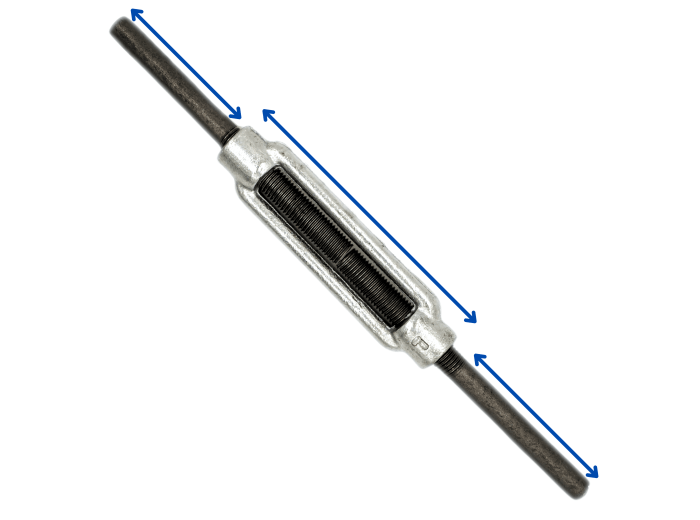 Śruba Rzymska M20 PROSTE KOŃCE - DO SPAWANIA napinająca liny