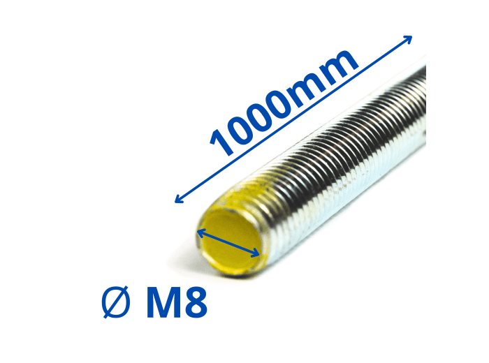 PRĘT SZPILKA GWINTOWANY M8x1000 OCYNK 8.8 DIN 976