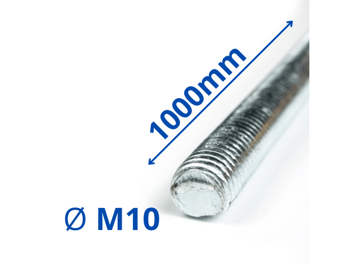 PRĘT SZPILKA GWINTOWANY M10x1000 OCYNK 4.8 DIN 976
