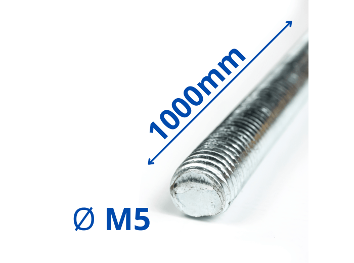 PRĘT SZPILKA GWINTOWANY M5x1000 OCYNK 4.8 DIN 976