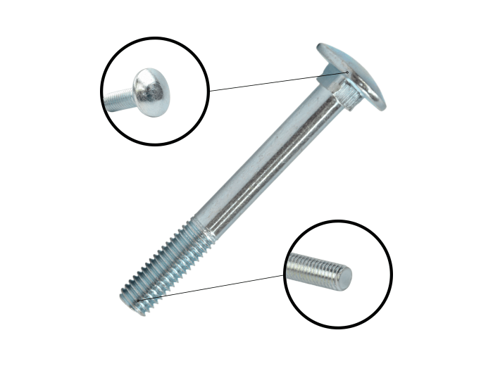 ŚRUBA ZAMKOWA M6X60 DIN 603 GRZYBKOWA OCYNK