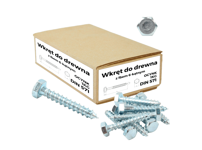 WKRĘT DO DREWNA 6X60 NA KLUCZ DIN 571