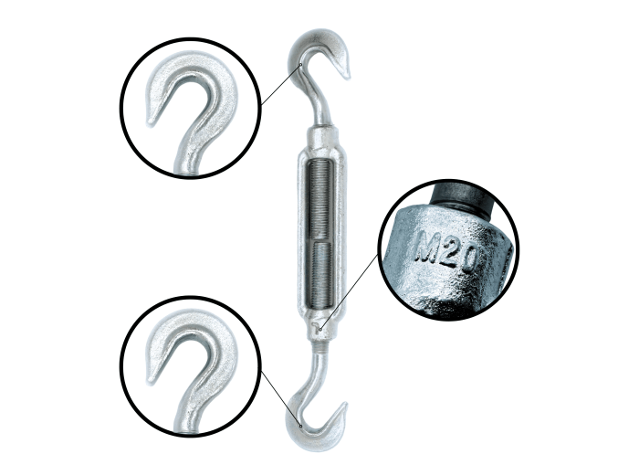 Śruba Rzymska M24 HAK-HAK napinająca liny