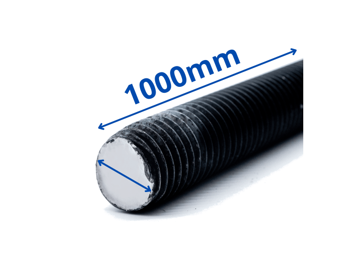 PRĘT SZPILKA GWINTOWANY M10x1000 CZARNY 10.9 DIN 976