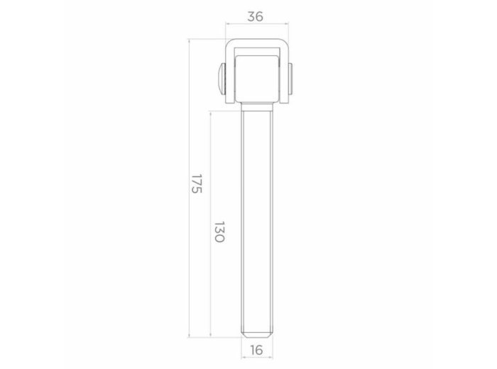 Zawias regulowany długi M16 180 mm do bramy i furtki