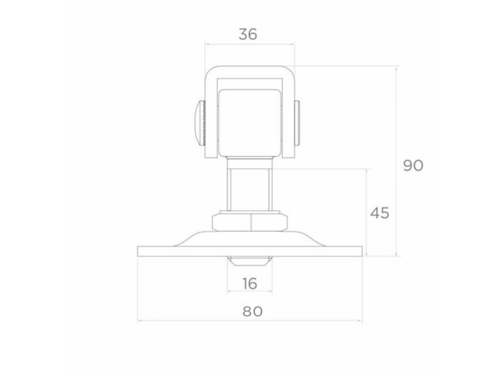 Zawias regulowany M16 z szyldem ozdobnym 80x80x3 mm brama furtka