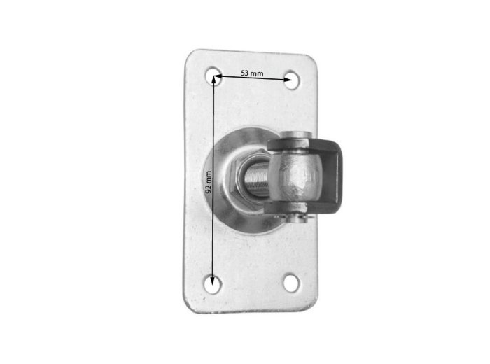 Zawias regulowany M16 z szyldem 120x75 mm do bramy furtki