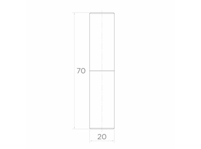 Zawias toczony fi20x70 mm z kulą do wspawania brama furtka