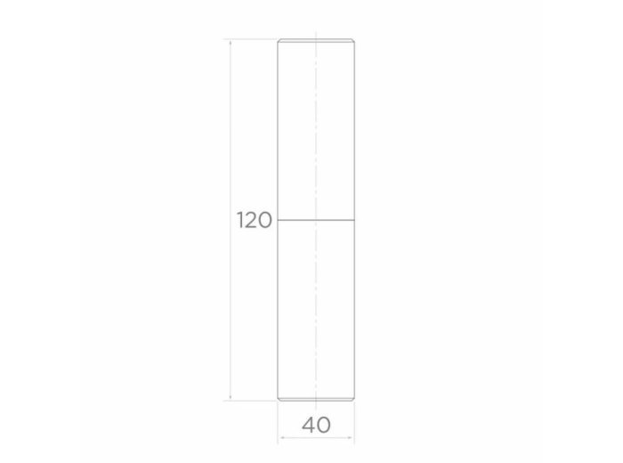 Zawias toczony fi40x120 mm z kulą do wspawania brama furtka