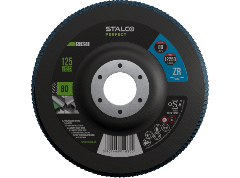 Tarcza listkowa STALCO 125mm P80 cyrkon do stali inox