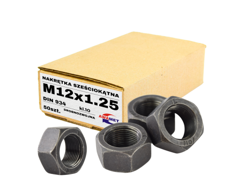 M12X1.25 DROBNOZWOJNA NAKRĘTKA 6-KĄTNA KL.10 DIN 934