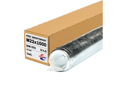 PRĘT SZPILKA GWINTOWANY M22x1000 OCYNK 4.8 DIN 976