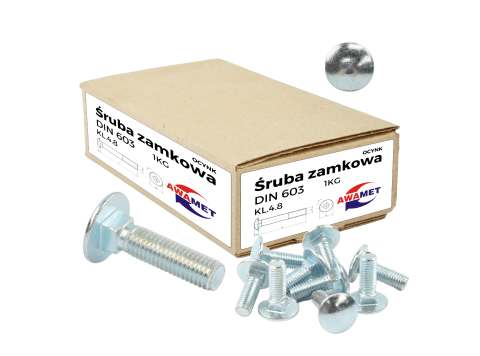 ŚRUBA ZAMKOWA M12X50 DIN 603 GRZYBKOWA OCYNK