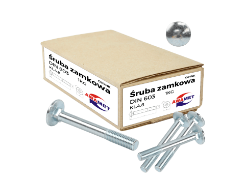 ŚRUBA ZAMKOWA M10X140 DIN 603 GRZYBKOWA OCYNK