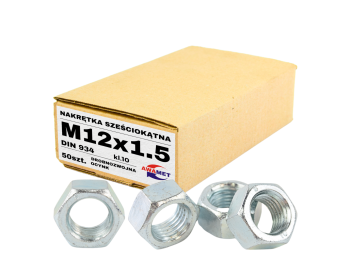 M12X1.5 DROBNOZWOJNA NAKRĘTKA 6-KĄTNA KL.10 DIN 934 OCYNK