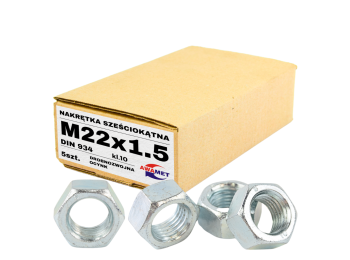 M22X1.5 DROBNOZWOJNA NAKRĘTKA 6-KĄTNA KL.10 DIN 934 OCYNK