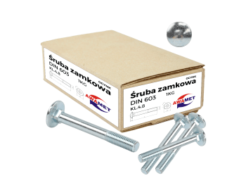 ŚRUBA ZAMKOWA M8X100 DIN 603 GRZYBKOWA OCYNK