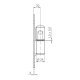 Zawias regulowany fi24 M12 z kulą szyld 150x40 mm 61.064.01