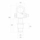 Zawias regulowany M24 do wspawania 150 mm brama furtka