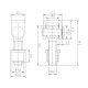Zawias regulowany M12 do wspawania 36x48,5 mm brama furtka
